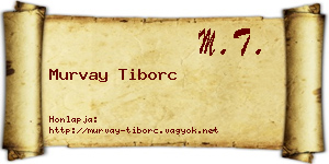 Murvay Tiborc névjegykártya